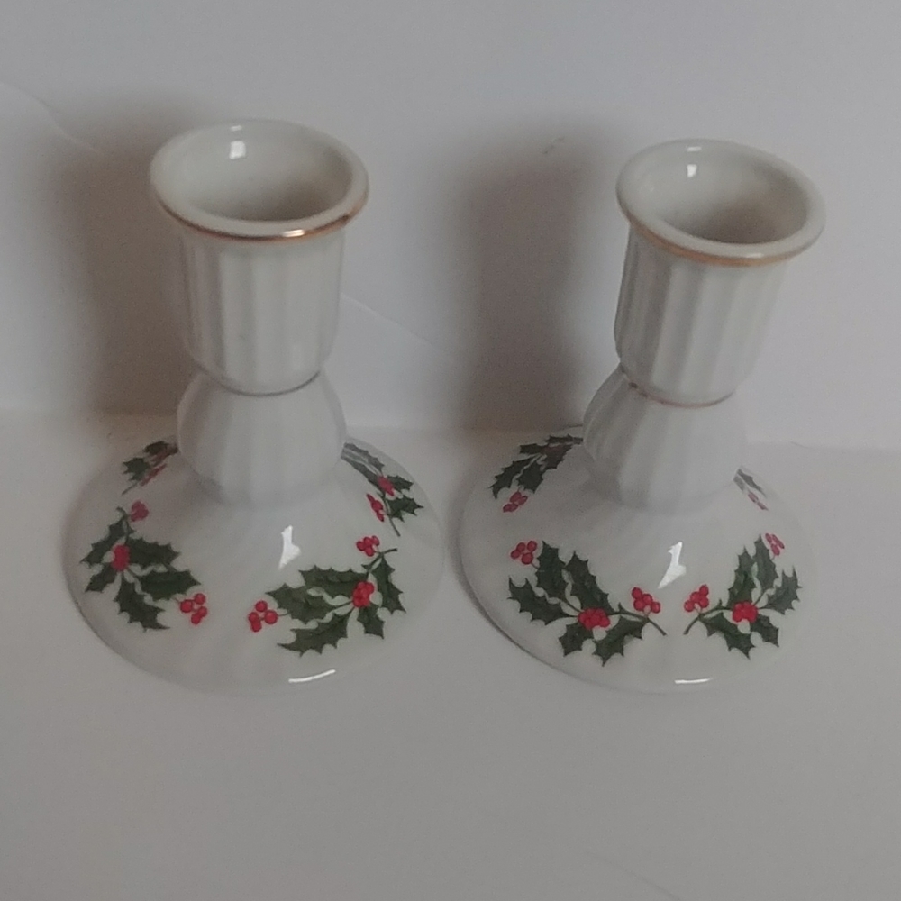 Hand decorated porcelain candle holder